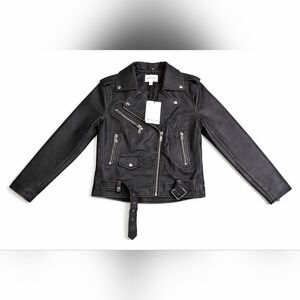 Nwt  Industry Republic Black Faux Leather Biker Jacket Women’s S